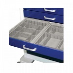 2.5" Deep Configurable Gray Plastic Divider Tray